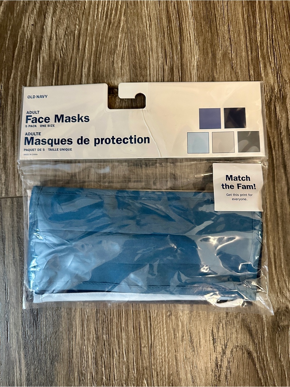 Old Navy  Blue Grey Reusable Face Masks - Pack of 5